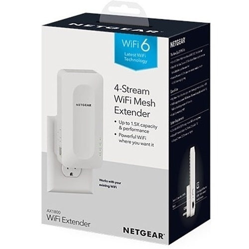 Netgear EAX15-100NAS AX1800 WiFi 6 Wall Plug Mesh Extender