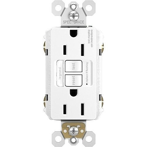 Pass & Seymour 1597NTLTRWCCD4 Radiant 15A Tamper-Resistant Self-Test GFCI Outlet with Night Light, White