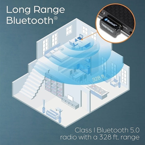 TRENDnet TBW-110UB Micro Bluetooth 5.0 USB Adapter with BR/EDR/BLE, Supports Bluetooth Low Energy BLE speeds up to 2Mbps