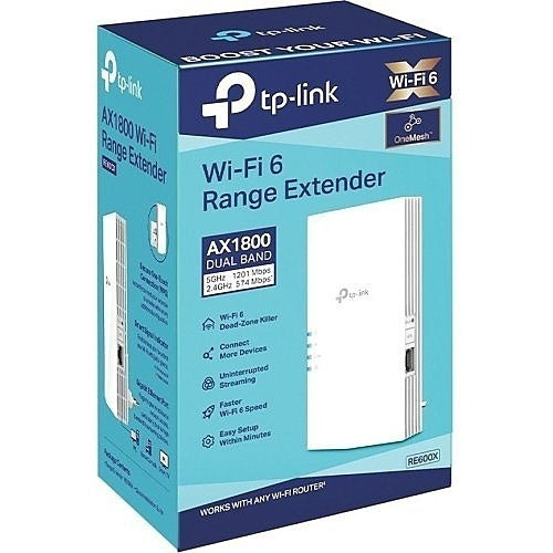TP-Link RE600X AX1800 Wi-Fi Range Extender, White