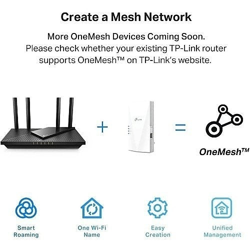 TP-Link RE600X AX1800 Wi-Fi Range Extender, White