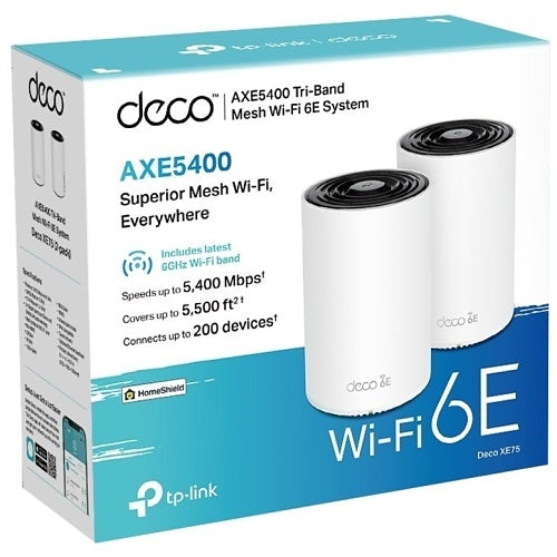 TP-Link DECO XE75(2-PACK) AXE5400 Tri-Band Mesh Wi-Fi 6E System