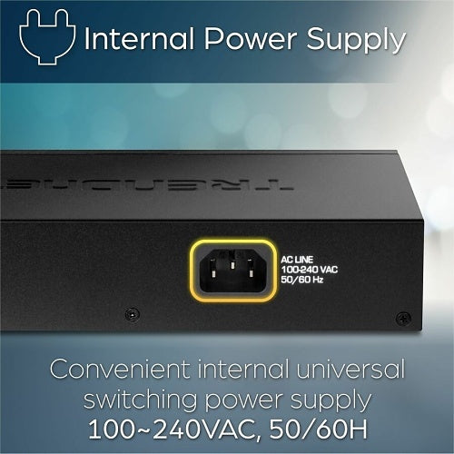 TRENDnet TEG-S17D 16-Port Gigabit Desktop Switch with Built-In Power Supply, 32Gbps