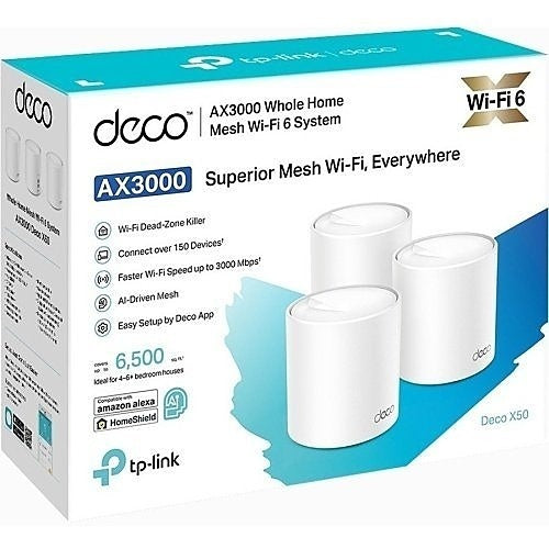 TP-Link DECO X50(3-PACK) AX3000 Whole Home Mesh Wi-Fi System, 3-Pack