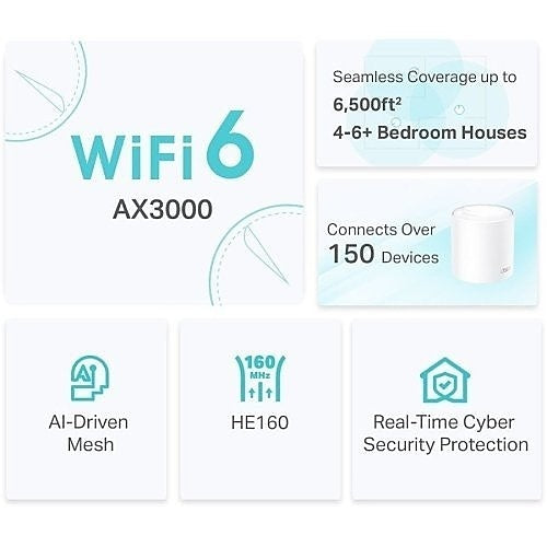 TP-Link DECO X50(3-PACK) AX3000 Whole Home Mesh Wi-Fi System, 3-Pack
