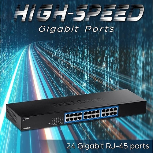 TRENDnet TEG-S25 24-Port Gigabit Rack Mountable Switch, RJ-45