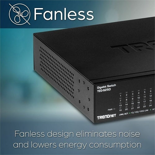 TRENDnet TEG-S25D 24-Port Gigabit Desktop Switch RJ-45, Rack Mountable