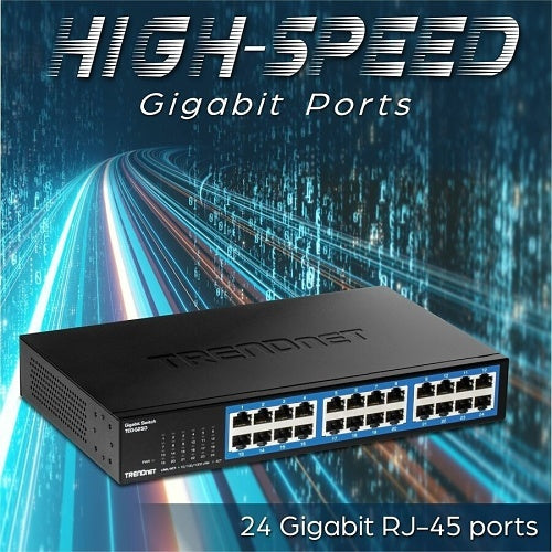 TRENDnet TEG-S25D 24-Port Gigabit Desktop Switch RJ-45, Rack Mountable