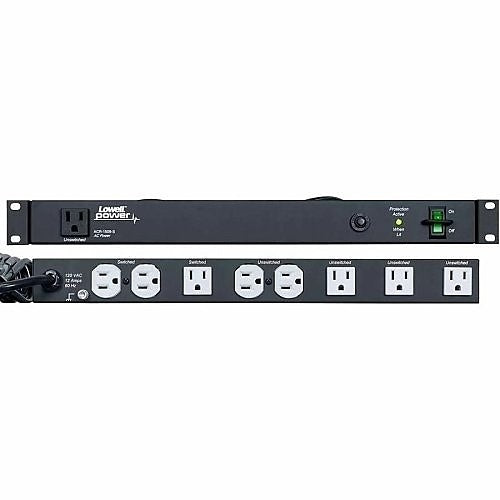 Lowell ACR-1509-S 19\\" 15A AC Power Distribution Panel with (9) NEMA 5-15R Receptacles and Basic Surge Protection