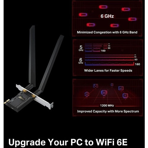 TP-Link ARCHER TXE72E AXE5400 Wi-Fi 6E Bluetooth 5.2 PCIe Adapter