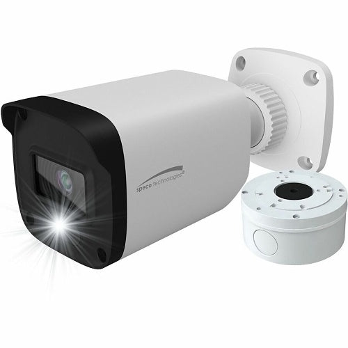 Speco H2LB1 2MP HD-TVI Bullet Camera with White Light Intensifier and Junction Box, 2.8mm Fixed Lens, White