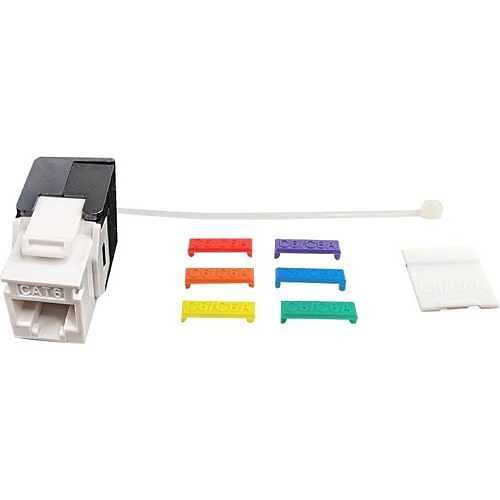 Simply45 S45-3600W CAT6/6A UTP 180˚ Keystone Jack 110 Style, Toolless, White