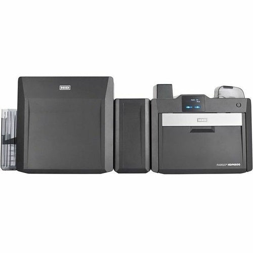 HID FARGO 94690 ID Badge Printer, HDP6600 Dual-Side Printer with Two Patch Material