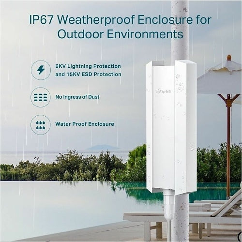 TP-Link EAP650-OUTDOOR Omada AX3000 Indoor / Outdoor Wi-Fi 6 Access Point, 802.3at PoE+ and Passive PoE