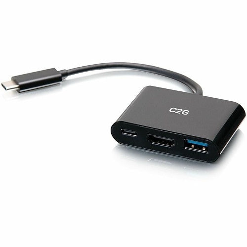 C2G C2G54453 4K 30 Hz USB-C in Mini Docking Station with HDMI, USB-A, and USB-C Power Delivery up to 60W
