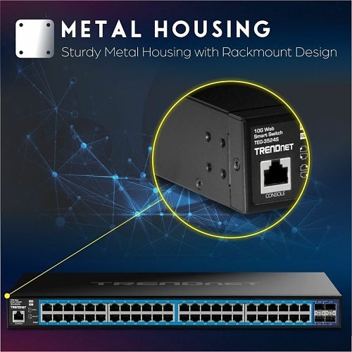 TRENDnet TEG-3524S 52-Port Gigabit Web Smart Switch with 10G SFP+ Ports