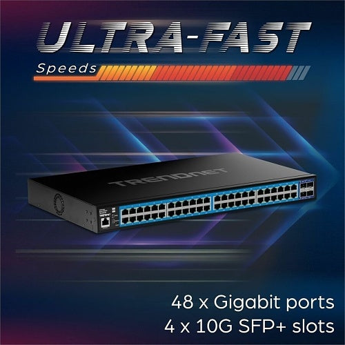 TRENDnet TEG-3524S 52-Port Gigabit Web Smart Switch with 10G SFP+ Ports