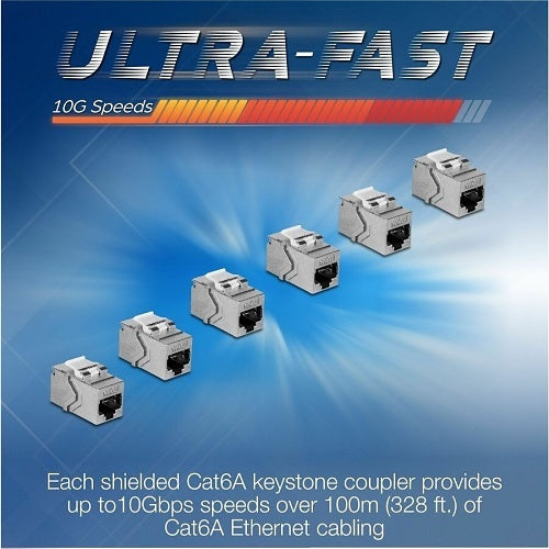TRENDnet TC-KC06C6A CAT6a RJ-45 Keystone Inline Coupler, 6-Pack