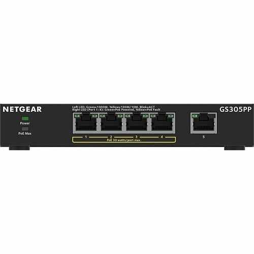 Netgear GS305PP-300NAS 5-Port PoE/PoE+ Gigabit Ethernet Unmanaged Network Switch