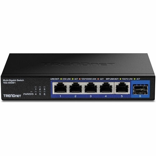TRENDnet TEG-S5061 6-Port 2.5G Unmanaged Network Switch with 10G SFP+ Port