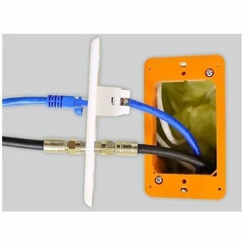 Wavenet 1CAT61F-WH 1-Port CAT6, 1-Port GHz F-Type Faceplate, White