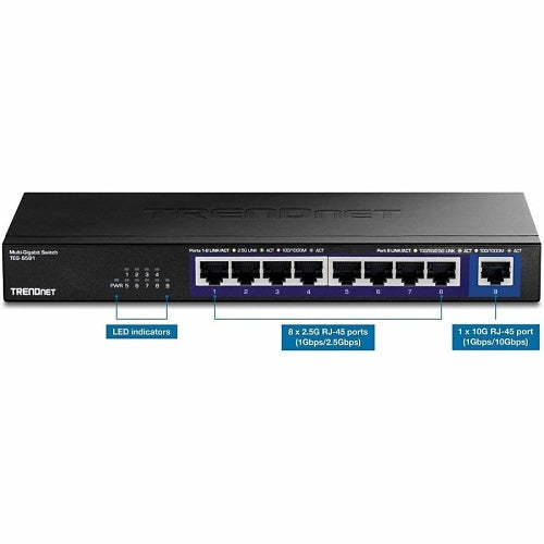 TRENDnet TEG-S591 9-Port Multi-Gig 2.5G/10G  Network Switch