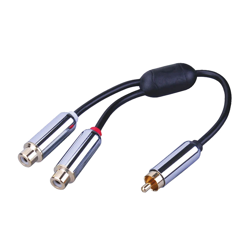 Premium RCA Metal Y Cable Adapter Female Jacks