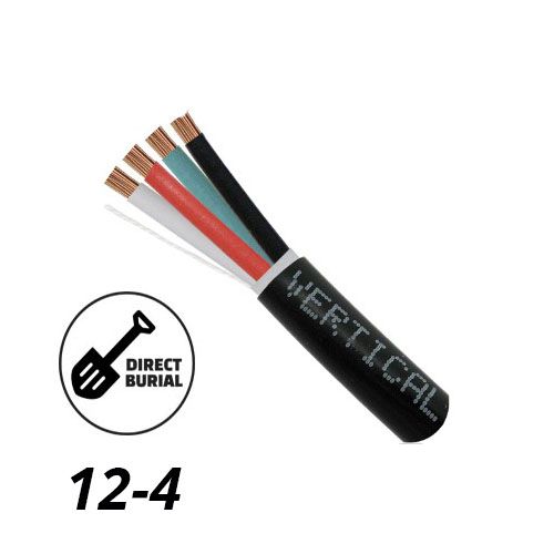 Speaker Wire, 12-4  Direct Burial 500ft Black
