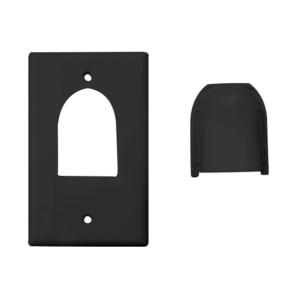 Custom Two-Piece Bulk Cable Wall Plates- Single & Black