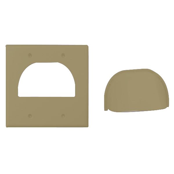 Custom Two-Piece Bulk Cable Wall Plates- Dual & Ivory