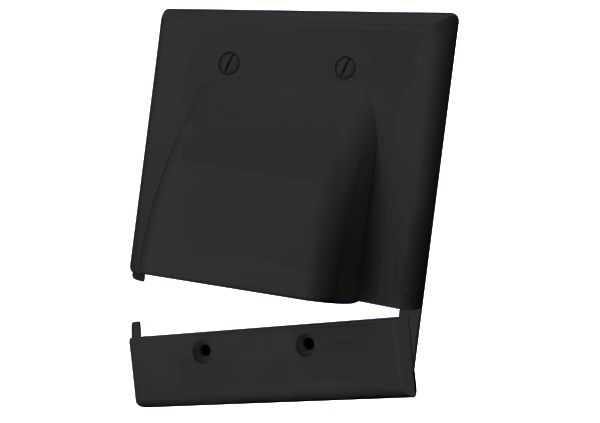 Hinged Bulk Cable Wall Plates- Dual & Black