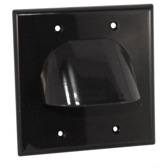 Custom Two-Piece Bulk Cable Wall Plates- Dual & Black