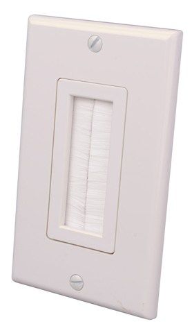Decor Style Brush Bulk Cable Wall Plates- Single & Almond