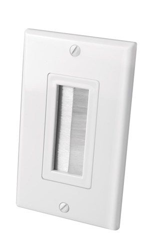 Decor Style Brush Bulk Cable Wall Plates- Single & White