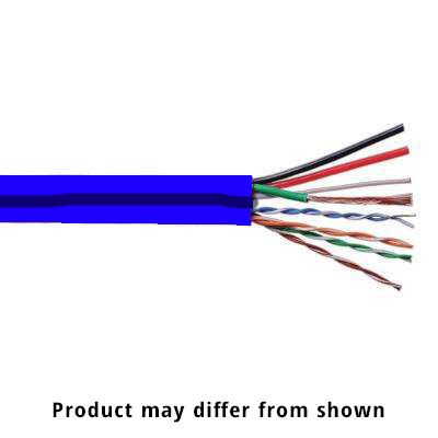 Speaker Wire, 14-4 + Cat5E, 500ft., Blue