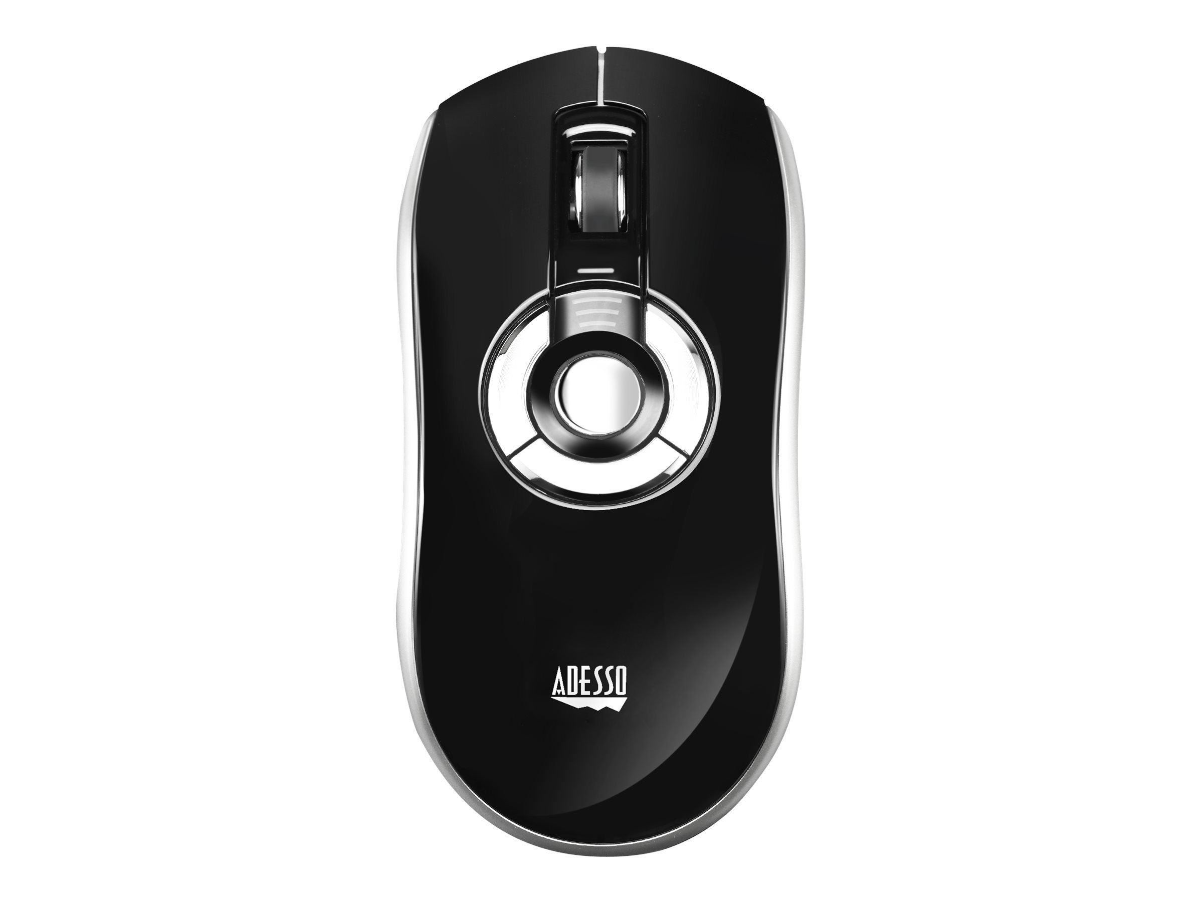 Adesso Air Mouse Wireless iMouse P20 Elite USB 2.4Ghz Dongle with MotionTools 3 Software for Presentations Mouse/Wireless Presenter PC/Mac - Black & Silver