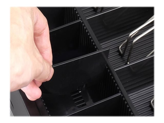 Adesso Cash Drawer with Insert Tray POS 16in 3 Point Locking Latch Bills & Coin Trays - Black