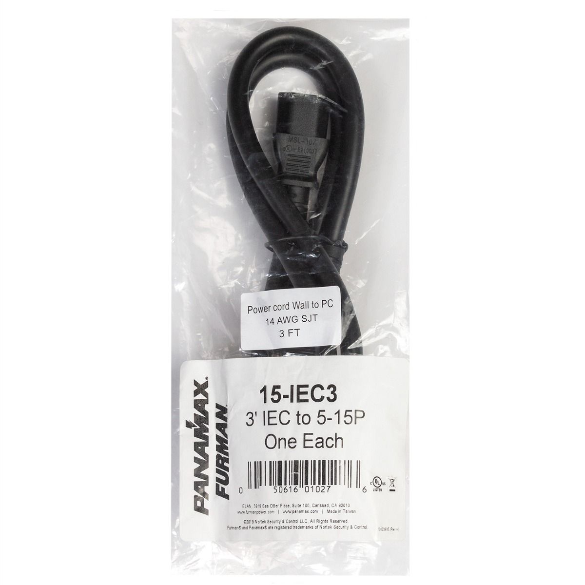 15 amp 3ft IEC cable