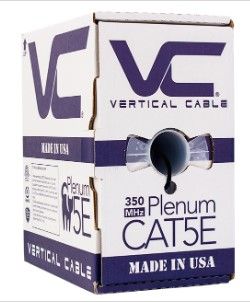 CAT5E Plenum 24AWG, 1000ft Pull Box, Black