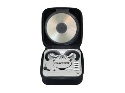 Koss Stereophones with Sportclip Portable Amplifier with Built-In Equalizer 3.5mm with Carry Case Retractable Cord