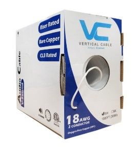 18AWG 2 Conductor Speaker Wire 500\' White