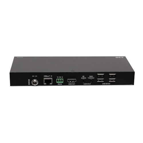 C2G C2G30020 HDMI HDBaseT 3.5mm, USB-A and RS232 over Cat Audio De-Embedding Extender Box Receiver, 4K 60Hz,Black