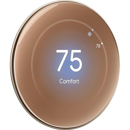 Google Nest Learning Thermostat (4th Gen) with Nest Temperature Sensor (2nd Gen), Polished Gold (GA05171-US)