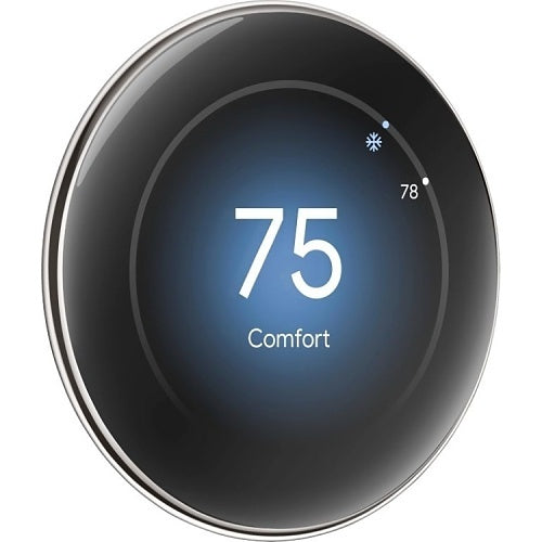 Google Nest Learning Thermostat (4th Gen) with Nest Temperature Sensor, Polished Obsidian (GA05560-US)