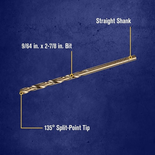 IRWIN 3016009 9/64\\" Diameter Drill Bit, Spiral Flute