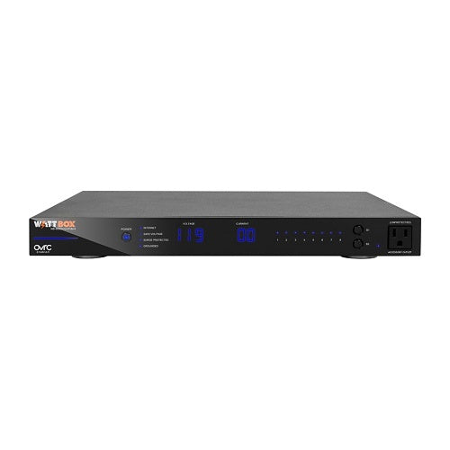 WattBox WB-800CH1U-IPVM-8 1U Integrated Faceplate IP Power Conditioner, 8-Individually Metered and Controlled Outlets