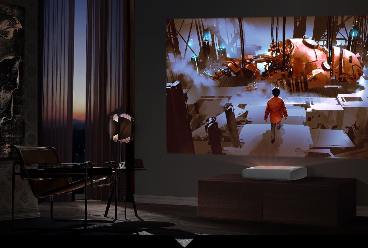 Tri-Laser Ultra Short Throw 4K Projector, 130in - White