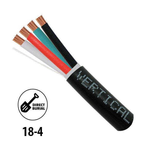 Speaker Wire, 18-4  Direct Burial 500pi Black