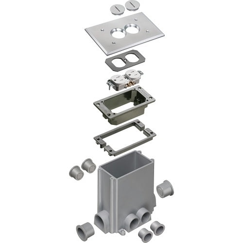 Arlington FLBC101NL Concrete Floor Boxes with Metallic Covers