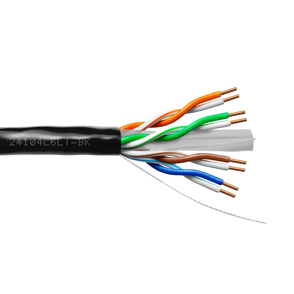 Provo CAT6 UTP Cable 23-4pr SOL BC UNSH 550MHz Low Temp CMR ETL FT4 RoHS – Black JKT